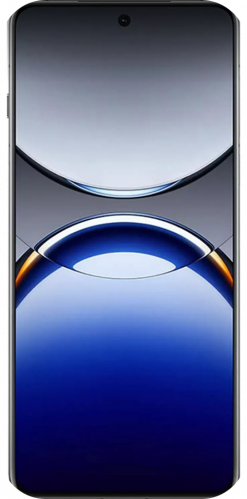 Ein Oppo Find X8 Pro Smartphone mit einem schwarzen Rahmen, auf dessen Bildschirm ein buntes abstraktes Hintergrundbild zu sehen ist.