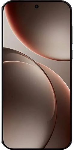 Ein Oppo Find X9 Smartphone mit einem schwarzen Rahmen, auf dessen Bildschirm ein buntes abstraktes Hintergrundbild zu sehen ist.